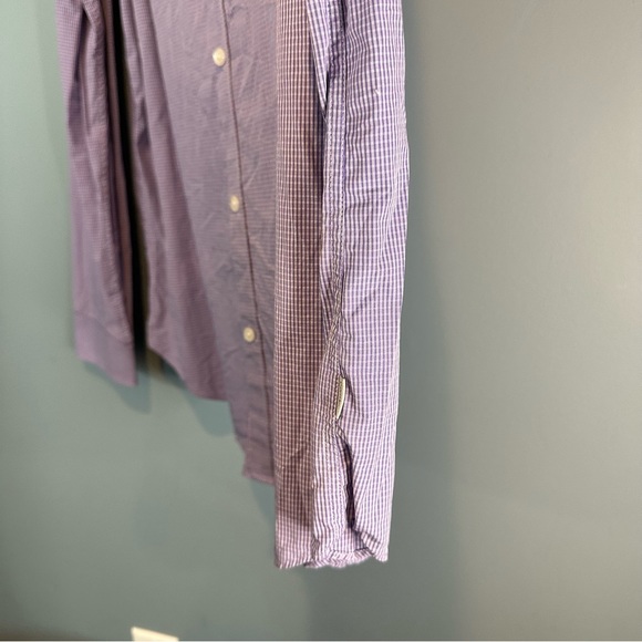 Calvin Klein Purple/White Plaid Button Down Shirt with Chest Pockets - Picture 5 of 10